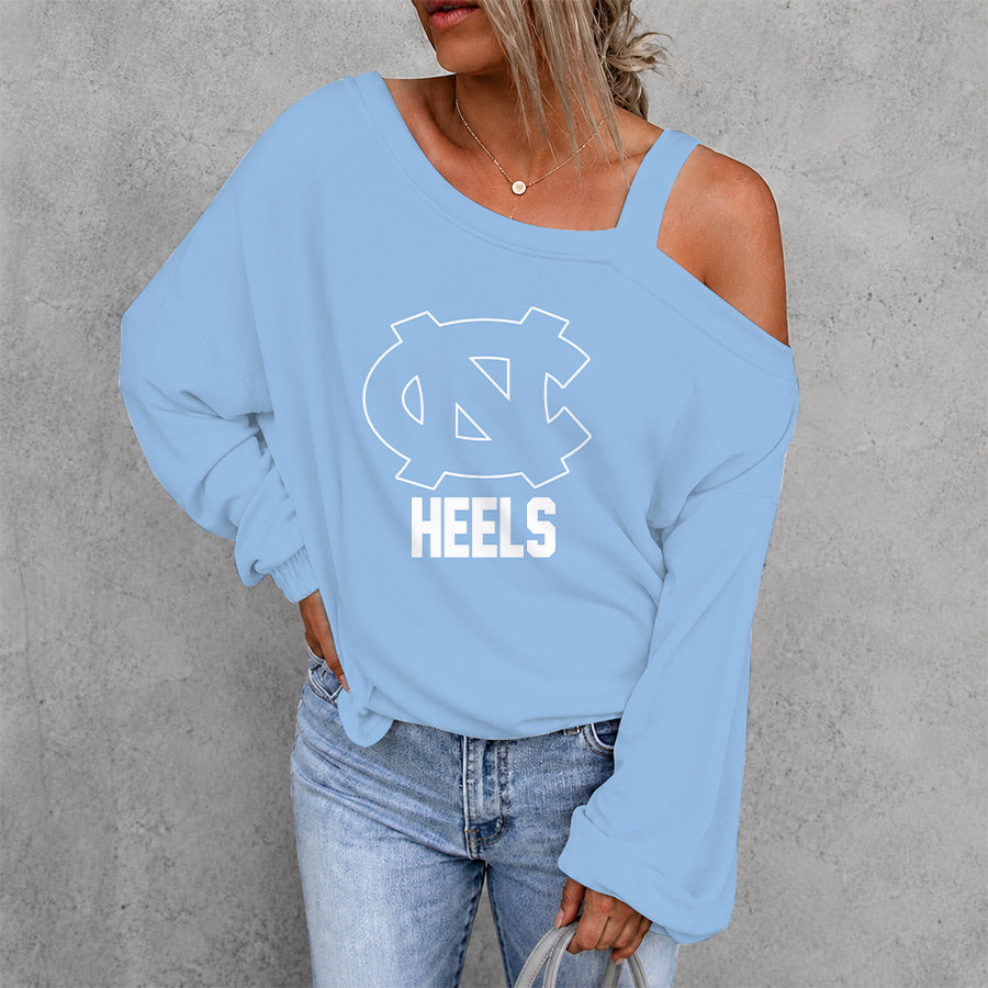 [FAN FAVORITE] NEW CUSTOMIZED NCAA CFH01 NTH NORTH CAROLINA TAR HEELS DROP SHOULDER SWEATSHIRT