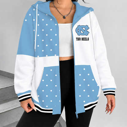 [FAN FAVORITE] NEW CUSTOMIZED NCAA CFH01 NTH NORTH CAROLINA TAR HEELS STRAPPY ZIP HOODIE