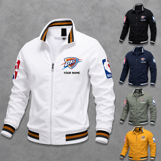 [HOT DEAL] NEW CUSTOMIZED NBA01 OCT OKLAHOMA CITY THUNDER MULTICOLOR MEN'S CASUAL JACKET