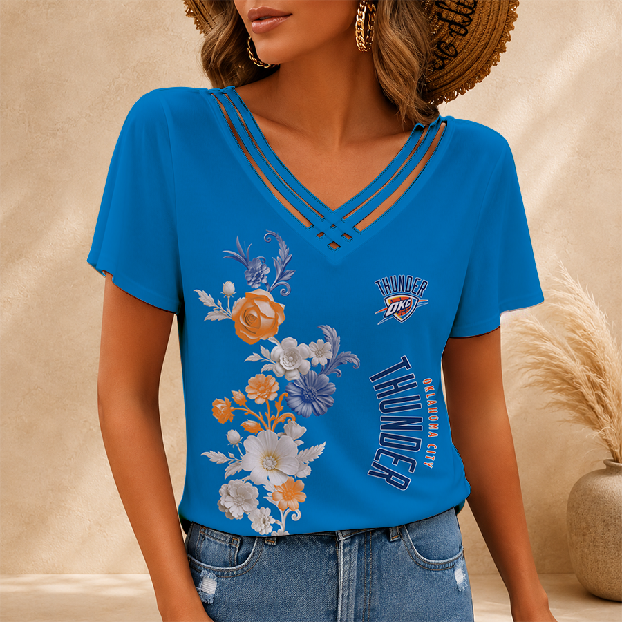 [HOT DEAL] NEW CUSTOMIZED NBA01 OCT OKLAHOMA CITY THUNDER V-NECK SHIRT