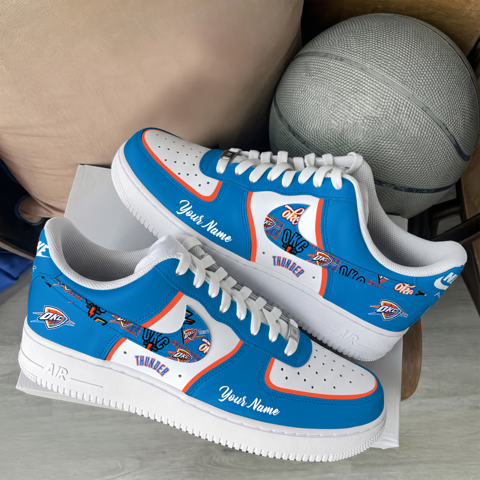 [HOT DEAL] NEW CUSTOMIZED NBA01 OCT OKLAHOMA CITY THUNDER  AF1 SHOES