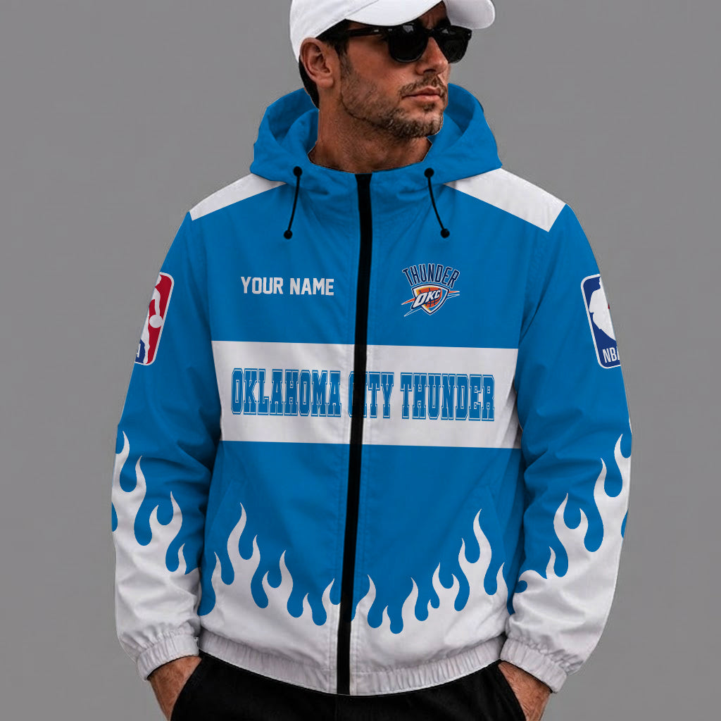 [HOT DEAL] NEW CUSTOMIZED NBA01 OCT OKLAHOMA CITY THUNDER WINDBREAKER JACKET