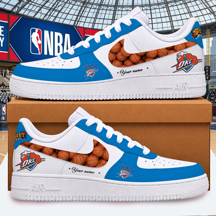 [HOT DEAL] NEW CUSTOMIZED NBA01 OCT OKLAHOMA CITY THUNDER  AF1 SHOES