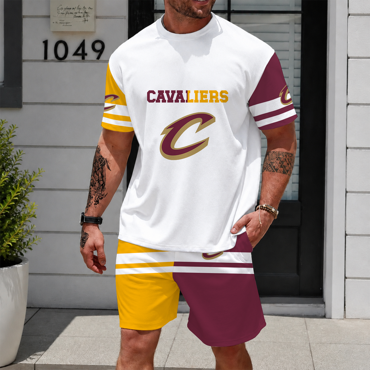 [HOT DEAL] NEW CUSTOMIZED NBA02 CCA CLEVELAND CAVALIERS UNISEX T-SHIRT & SHORTS SET
