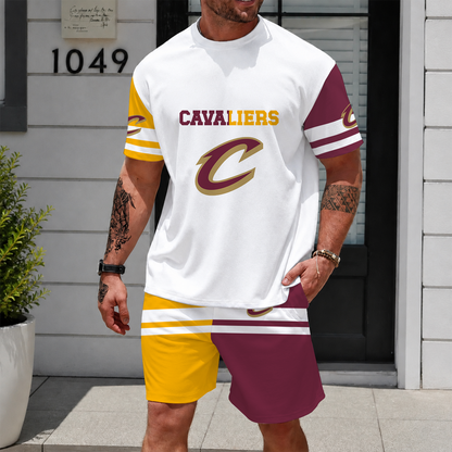 [HOT DEAL] NEW CUSTOMIZED NBA02 CCA CLEVELAND CAVALIERS UNISEX T-SHIRT & SHORTS SET