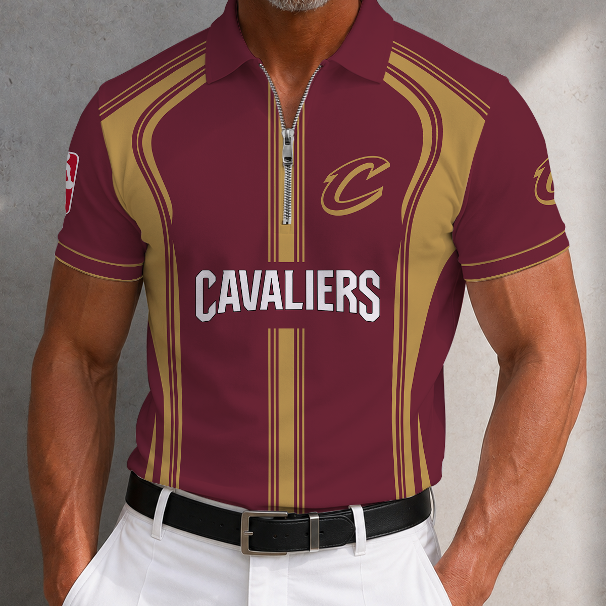 [HOT DEAL] NEW CUSTOMIZED NBA02 CCA CLEVELAND CAVALIERS ZIP POLO SHIRT