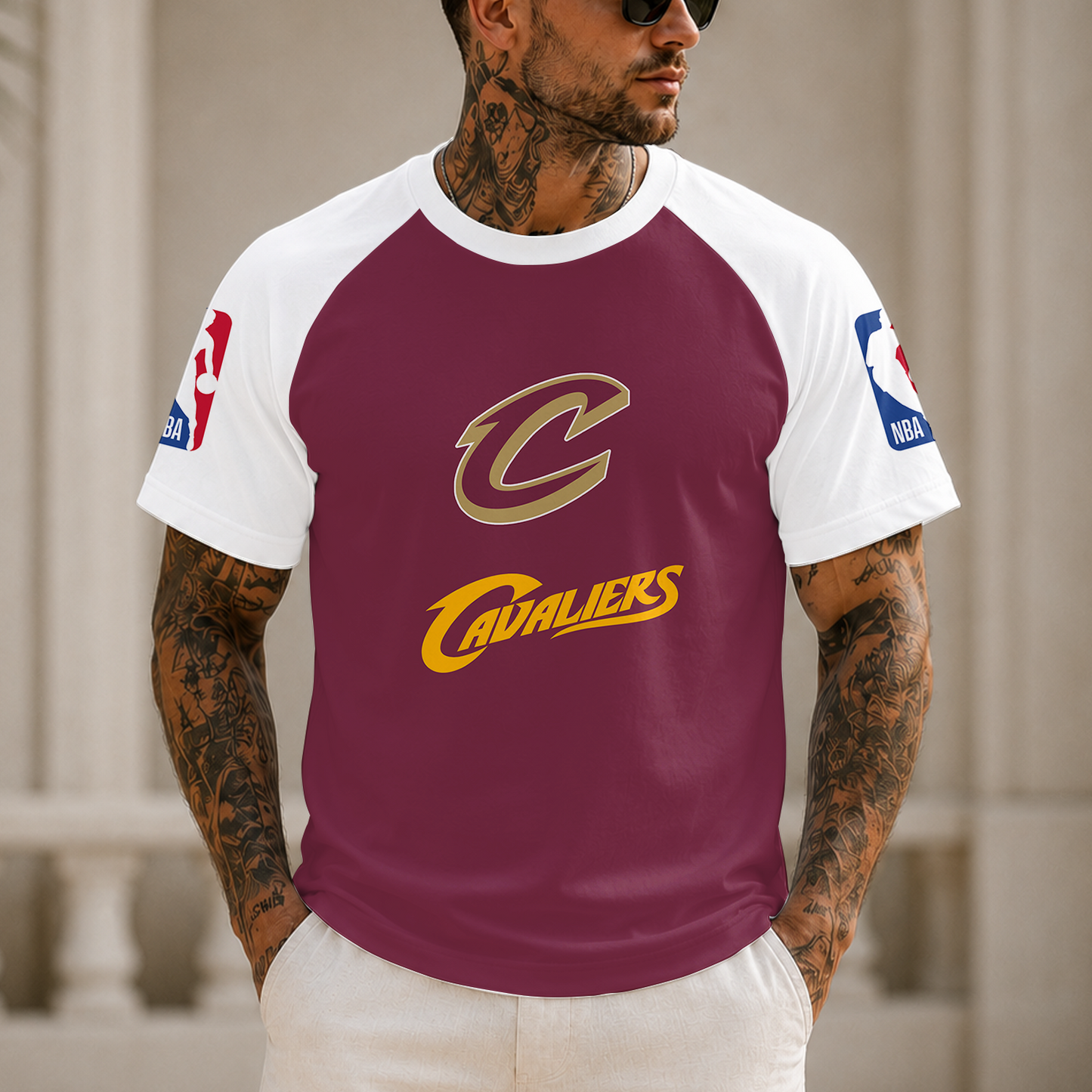 [HOT DEAL] NEW CUSTOMIZED NBA02 CCA CLEVELAND CAVALIERS RAGLAN TEE
