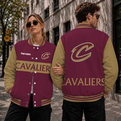[HOT DEAL] NEW CUSTOMIZED NBA02 CCA CLEVELAND CAVALIERS BASEBALL JACKET, SATIN VARSITY JACKET