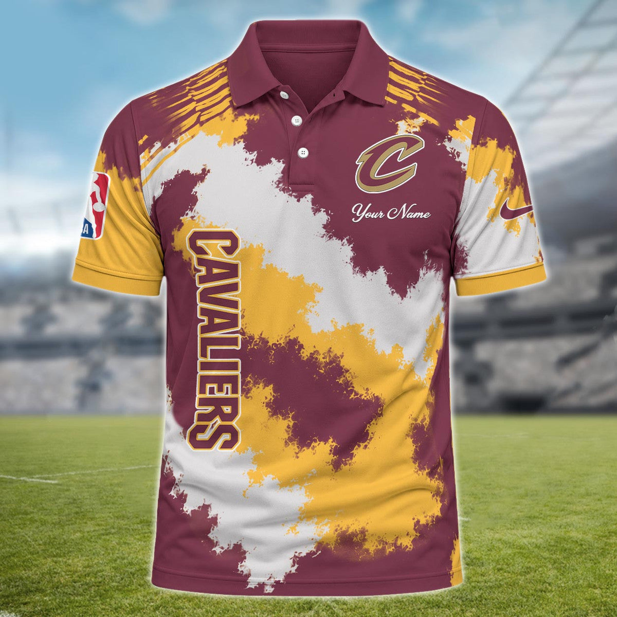 [HOT DEAL] NEW CUSTOMIZED NBA02 CCA CLEVELAND CAVALIERS MULTICOLOR POLO SHIRT