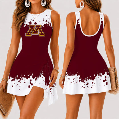 [FAN FAVORITE] NEW CUSTOMIZED NCAA MFF02 MGG MINNESOTA GOLDEN GOPHERS WOMEN'S SUMMER SKORT DRESS
