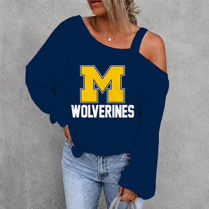 [FAN FAVORITE] NEW CUSTOMIZED NCAA MAM02 MIW MICHIGAN WOLVERINES DROP SHOULDER SWEATSHIRT