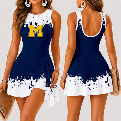 [FAN FAVORITE] NEW CUSTOMIZED NCAA MAM02 MIW MICHIGAN WOLVERINES WOMEN'S SUMMER SKORT DRESS