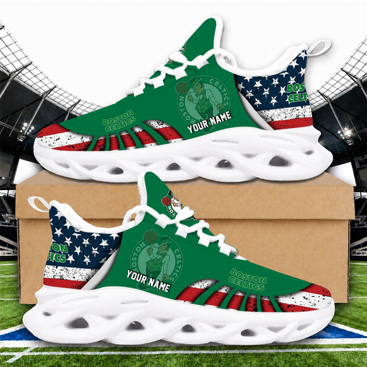 LIMITED EDITION - NEW CUSTOMIZED NBA03 BCE BOSTON CELTICS PREMIUM CLUNKY SNEAKERS