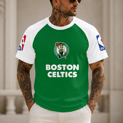 [HOT DEAL] NEW CUSTOMIZED NBA03 BCE BOSTON CELTICS RAGLAN TEE