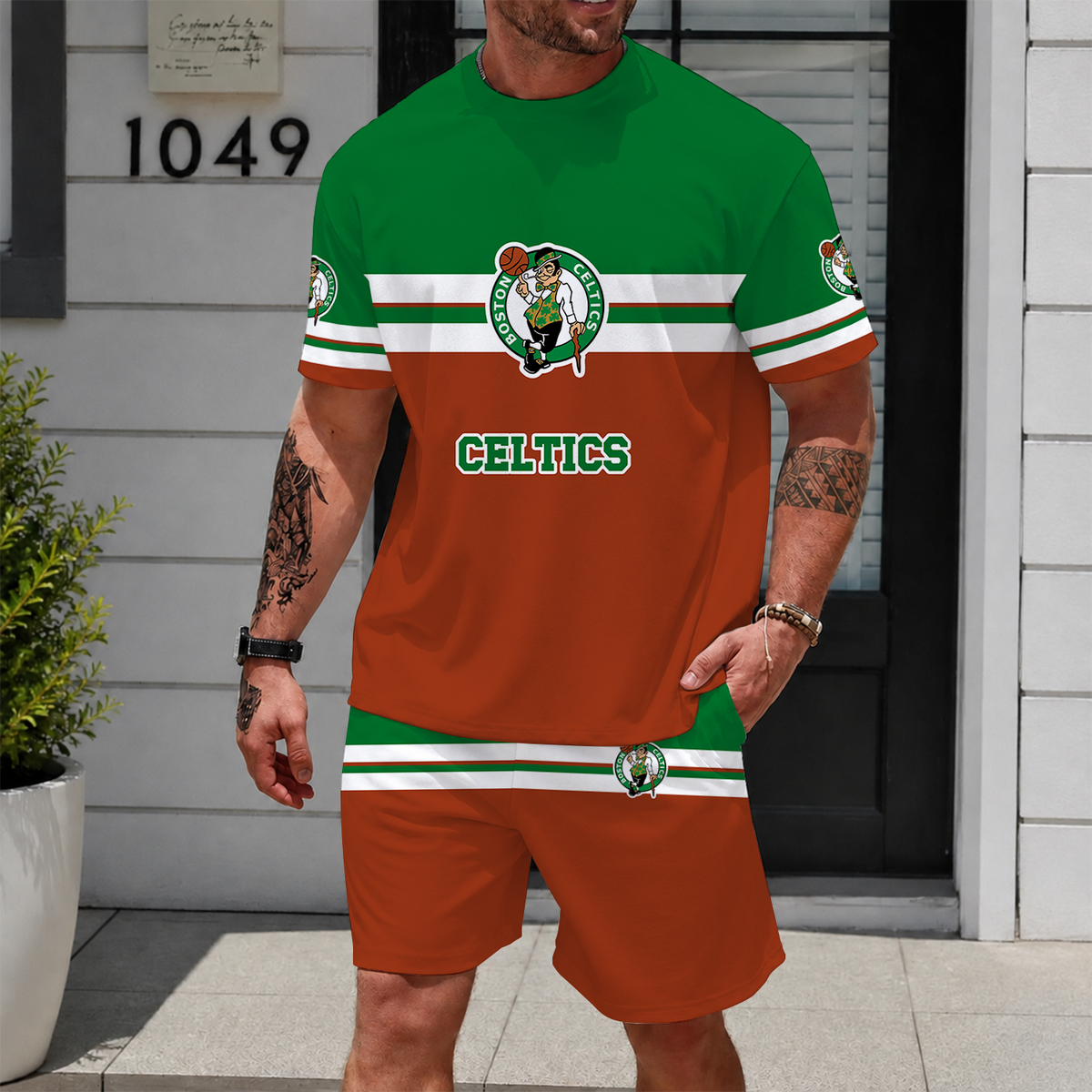 [HOT DEAL] NEW CUSTOMIZED NBA03 BCE BOSTON CELTICS UNISEX T-SHIRT & SHORTS SET