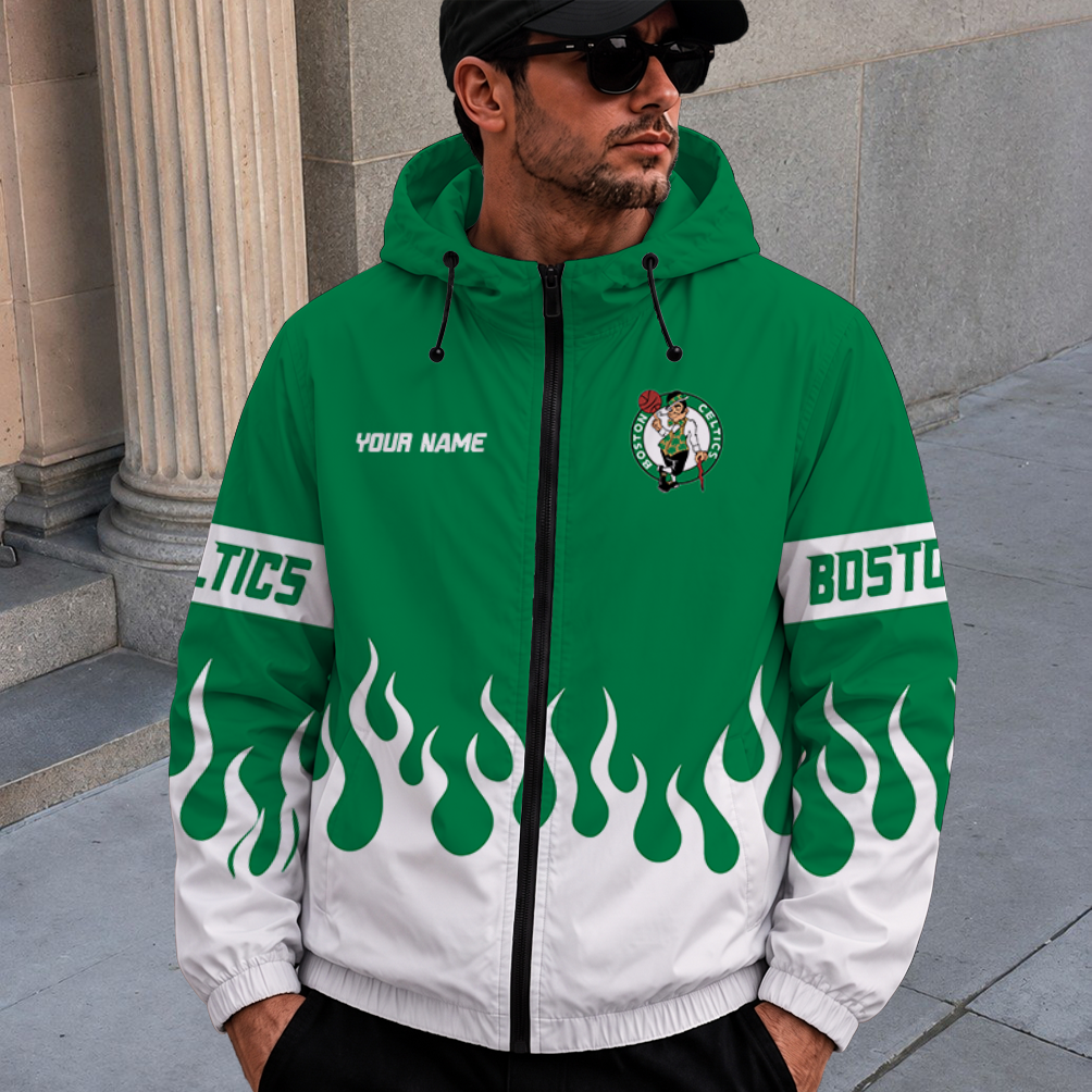 [HOT DEAL] NEW CUSTOMIZED NBA03 BCE BOSTON CELTICS WINDBREAKER JACKET