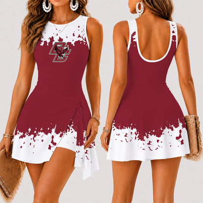 [FAN FAVORITE] NEW CUSTOMIZED NCAA MFF03 BOE BOSTON COLLEGE EAGLES WOMEN'S SUMMER SKORT DRESS