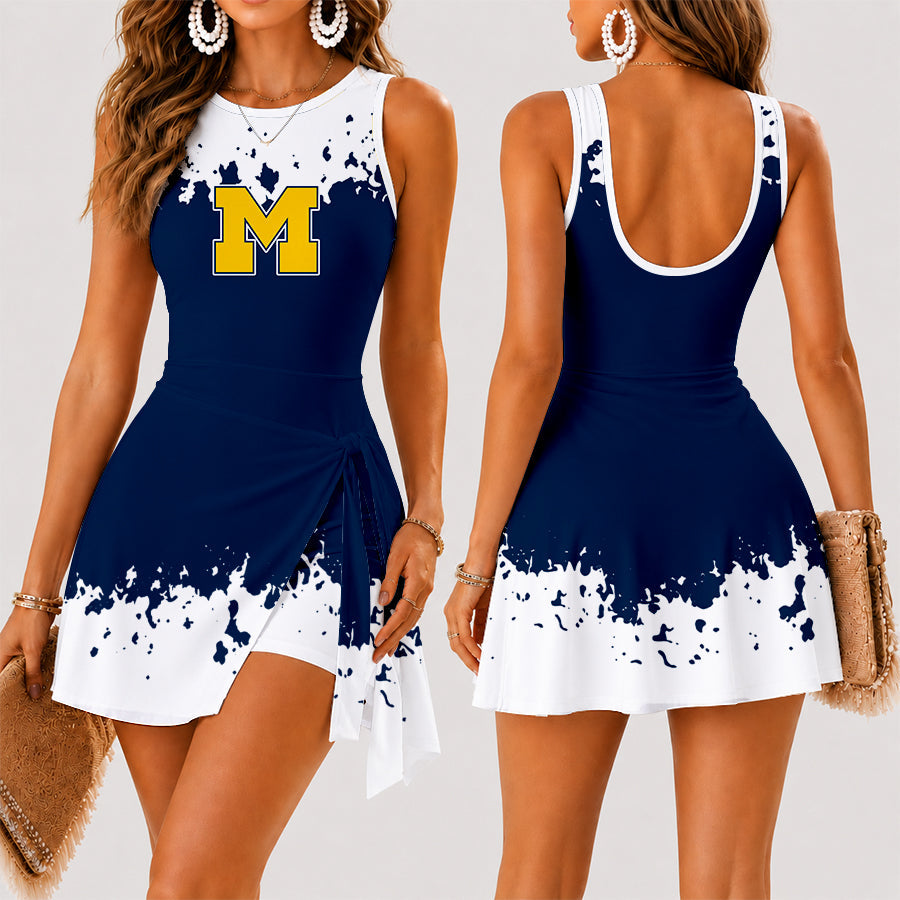 [FAN FAVORITE] NEW CUSTOMIZED NCAA MFF04 MIW MICHIGAN WOLVERINES WOMEN'S SUMMER SKORT DRESS