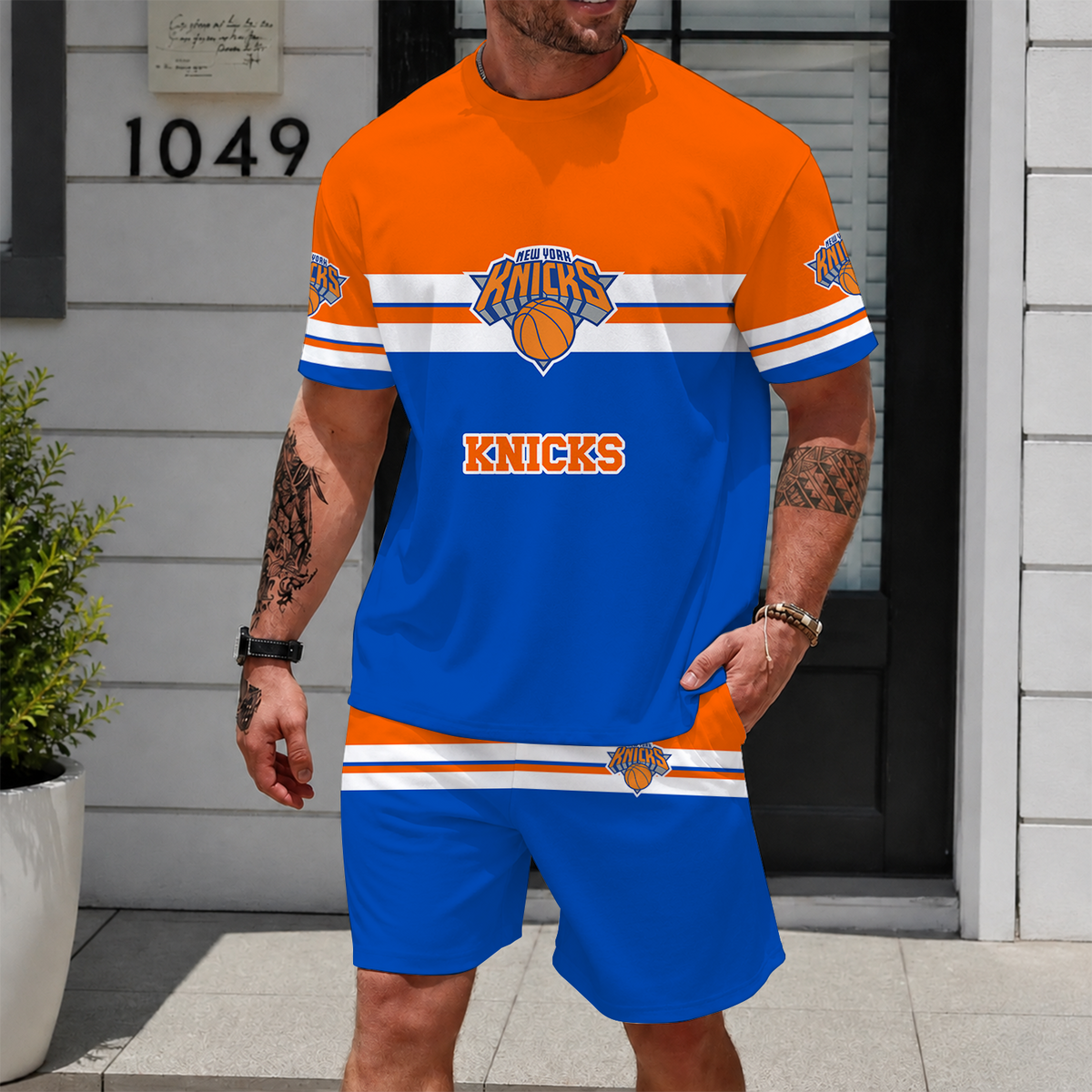 [HOT DEAL] NEW CUSTOMIZED NBA04 NYK NEW YORK KNICKS UNISEX T-SHIRT & SHORTS SET