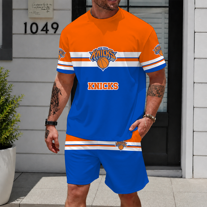 [HOT DEAL] NEW CUSTOMIZED NBA04 NYK NEW YORK KNICKS UNISEX T-SHIRT & SHORTS SET