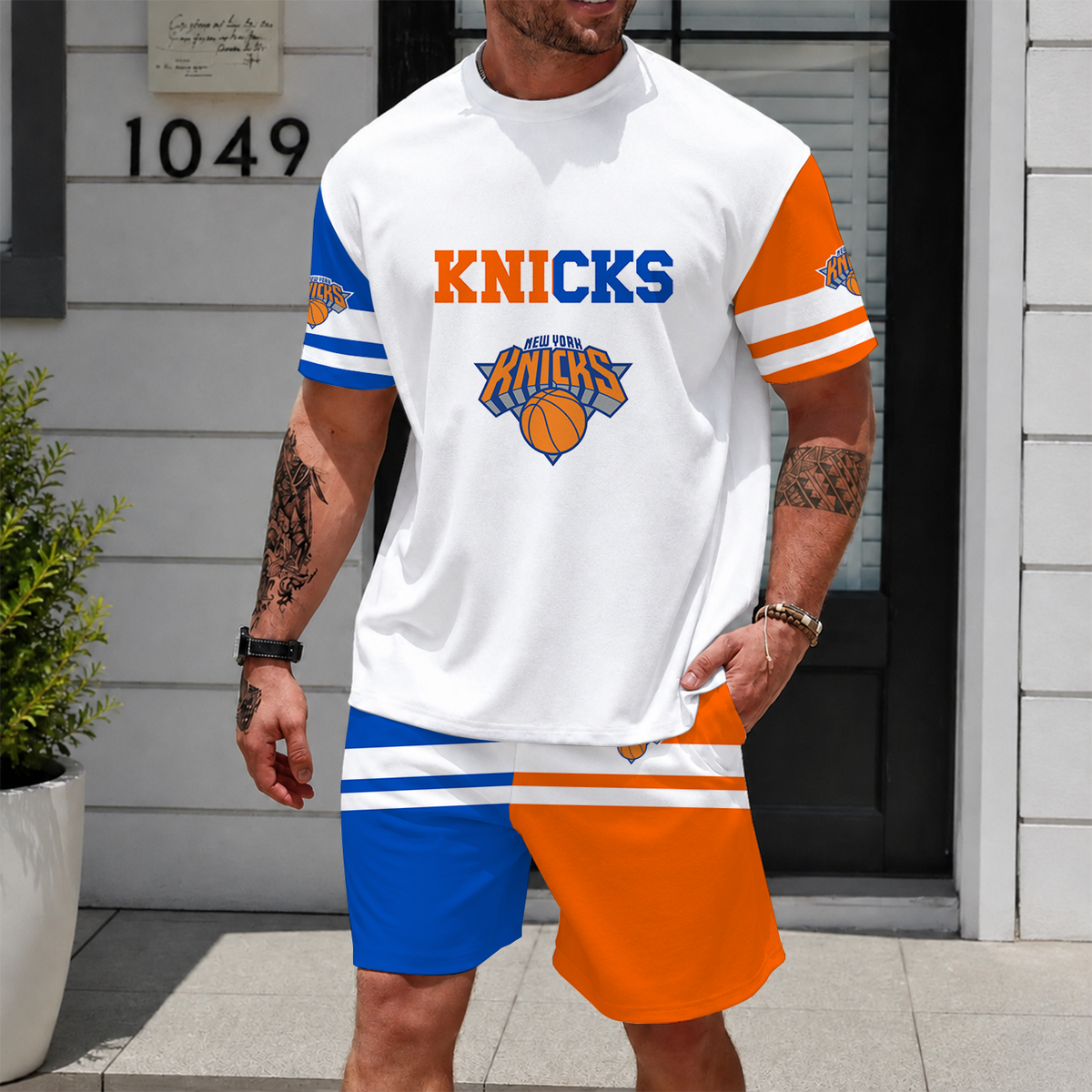 [HOT DEAL] NEW CUSTOMIZED NBA04 NYK NEW YORK KNICKS UNISEX T-SHIRT & SHORTS SET