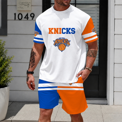 [HOT DEAL] NEW CUSTOMIZED NBA04 NYK NEW YORK KNICKS UNISEX T-SHIRT & SHORTS SET