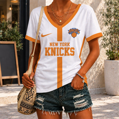 [HOT DEAL] NEW CUSTOMIZED NBA04 NYK NEW YORK KNICKS V-NECK FEMALE SHIRT