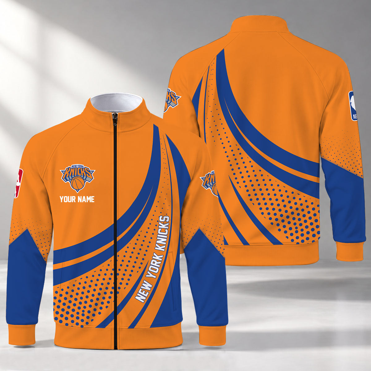 [HOT DEAL] NEW CUSTOMIZED NBA04 NYK NEW YORK KNICKS STAND COLLAR JACKET