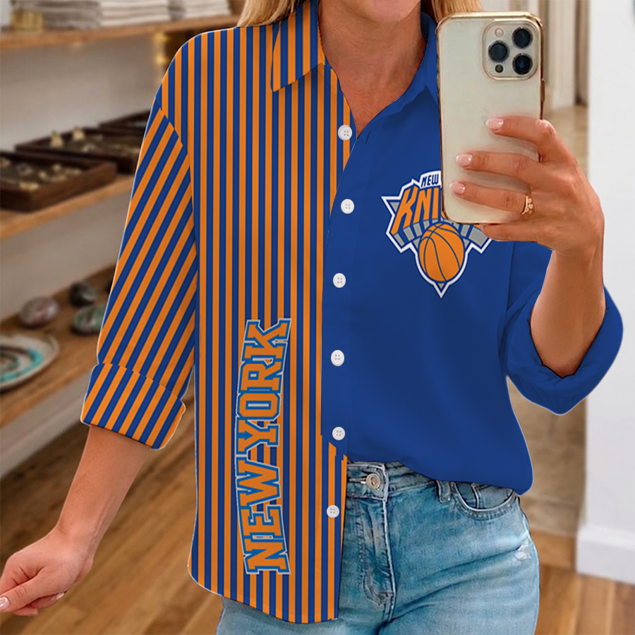 [HOT DEAL] NEW CUSTOMIZED NBA04 NYK NEW YORK KNICKS WOMEN CASUAL SHIRT FOR FAN