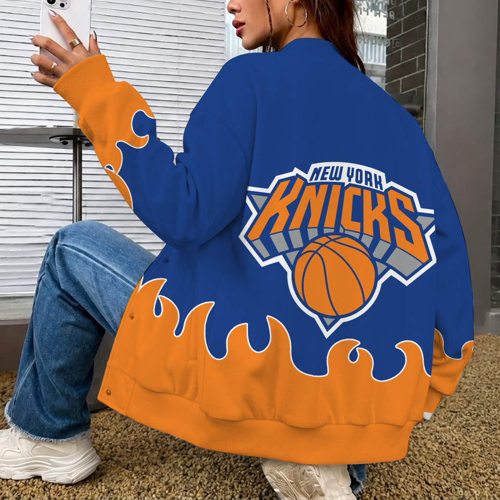 [HOT DEAL] NEW CUSTOMIZED NBA04 NYK NEW YORK KNICKS BASEBALL JACKET, SATIN VARSITY JACKET