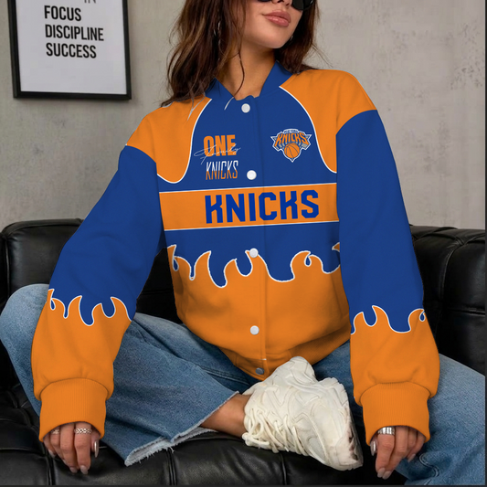 [HOT DEAL] NEW CUSTOMIZED NBA04 NYK NEW YORK KNICKS BASEBALL JACKET, SATIN VARSITY JACKET