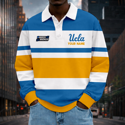 MEGA SALE - NEW CUSTOMIZED MAM NCAA04 UCB UCLA BRUINS UNISEX LONG SLEEVE POLO
