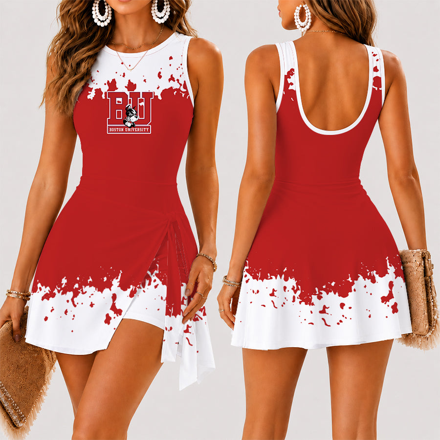 [FAN FAVORITE] NEW CUSTOMIZED NCAA MFF05 BUT BOSTON UNIVERSITY TERRIERS WOMEN'S SUMMER SKORT DRESS