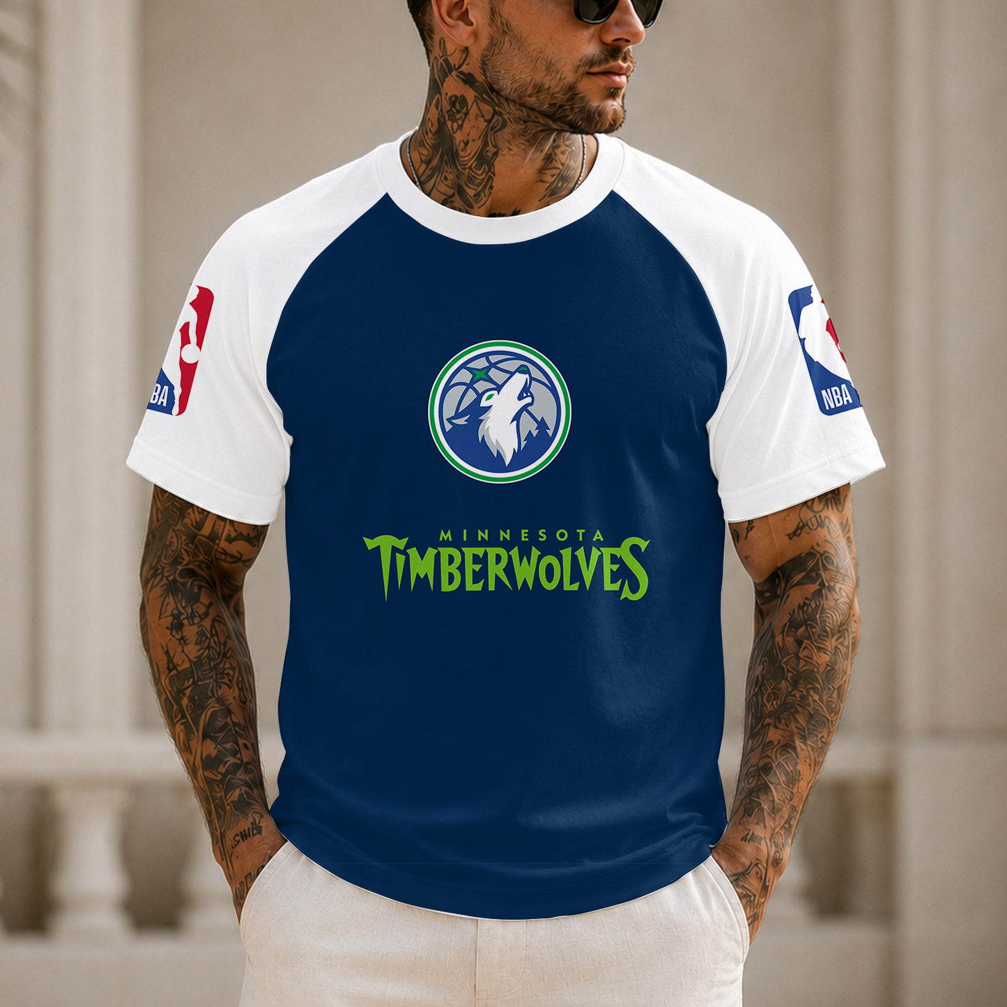 [HOT DEAL] NEW CUSTOMIZED NBA05 MTW MINNESOTA TIMBERWOLVES RAGLAN TEE