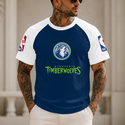 [HOT DEAL] NEW CUSTOMIZED NBA05 MTW MINNESOTA TIMBERWOLVES RAGLAN TEE