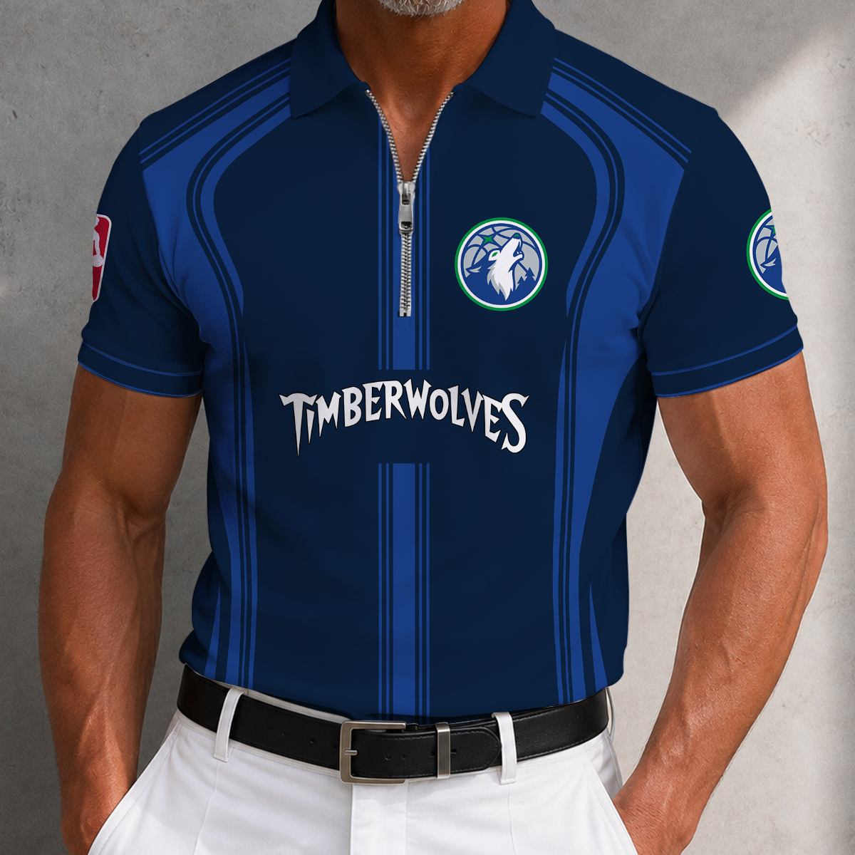 [HOT DEAL] NEW CUSTOMIZED NBA05 MTW MINNESOTA TIMBERWOLVES ZIP POLO SHIRT