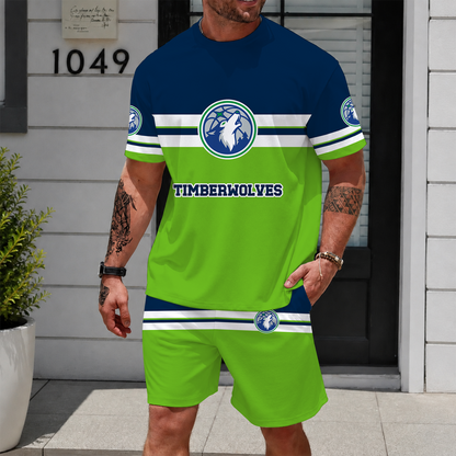 [HOT DEAL] NEW CUSTOMIZED NBA05 MTW MINNESOTA TIMBERWOLVES UNISEX T-SHIRT & SHORTS SET
