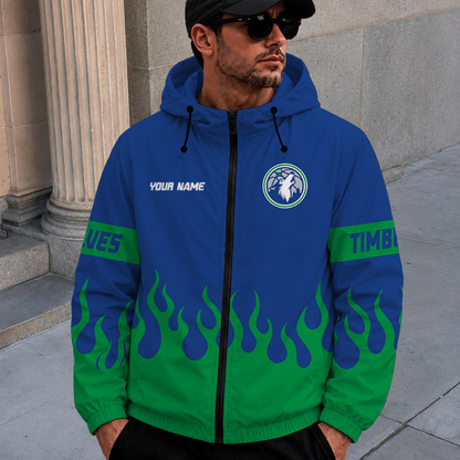 [HOT DEAL] NEW CUSTOMIZED NBA05 MTW MINNESOTA TIMBERWOLVES WINDBREAKER JACKET