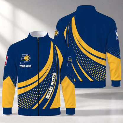 [HOT DEAL] NEW CUSTOMIZED NBA06 IPA INDIANA PACERS STAND COLLAR JACKET
