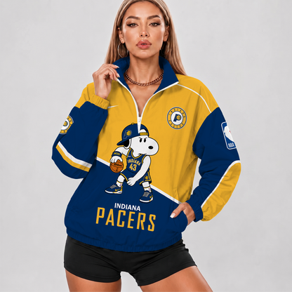 [HOT DEAL] NEW CUSTOMIZED NBA06 IPA INDIANA PACERS V-NECK ZIPPER SWEATSHIRT JACKET