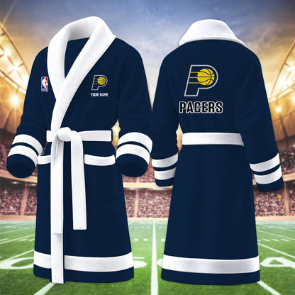 [HOT DEAL] NEW CUSTOMIZED NBA06 IPA INDIANA PACERS MULTICOLOR FLEECE BATHROBE