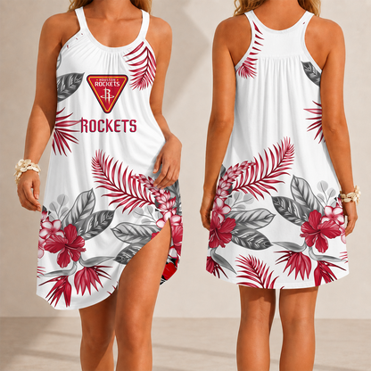 [HOT DEAL] NEW CUSTOMIZED NBA07 HRO HOUSTON ROCKETS CAMISOLE DRESS