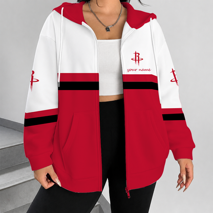 [HOT DEAL] NEW CUSTOMIZED NBA07 HRO HOUSTON ROCKETS ZIP HOODIE
