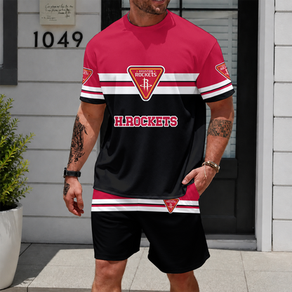 [HOT DEAL] NEW CUSTOMIZED NBA07 HRO HOUSTON ROCKETS UNISEX T-SHIRT & SHORTS SET