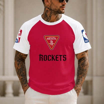 [HOT DEAL] NEW CUSTOMIZED NBA07 HRO HOUSTON ROCKETS RAGLAN TEE