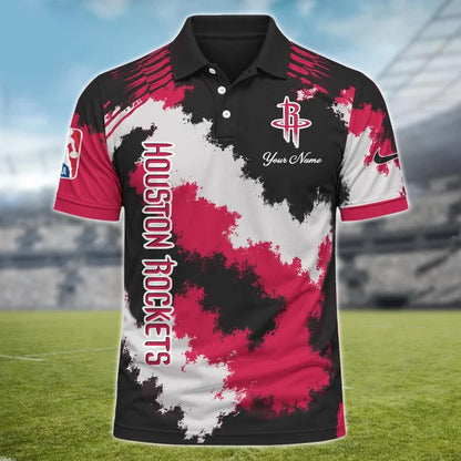 [HOT DEAL] NEW CUSTOMIZED NBA07 HRO HOUSTON ROCKETS MULTICOLOR POLO SHIRT