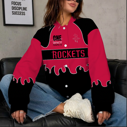 [HOT DEAL] NEW CUSTOMIZED NBA07 HRO HOUSTON ROCKETS BASEBALL JACKET, SATIN VARSITY JACKET