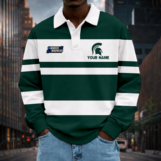 MEGA SALE - NEW CUSTOMIZED MAM NCAA07 MSS MS SPARTANS UNISEX LONG SLEEVE POLO