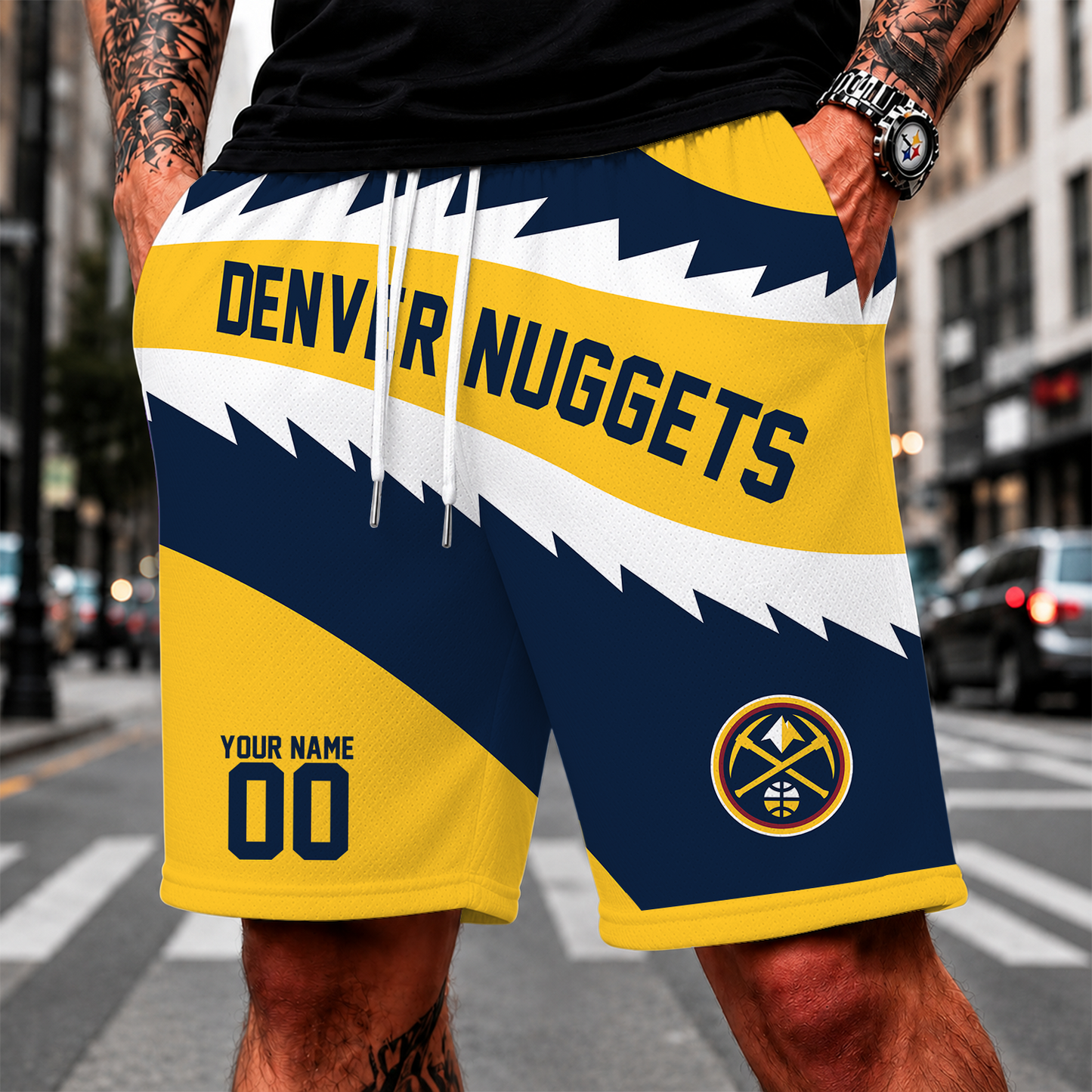 [HOT DEAL] NEW CUSTOMIZED NBA08 DNU DENVER NUGGETS SHORT PANTS