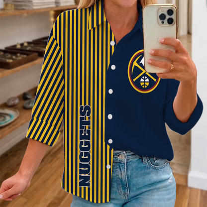 [HOT DEAL] NEW CUSTOMIZED NBA08 DNU DENVER NUGGETS WOMEN CASUAL SHIRT FOR FAN